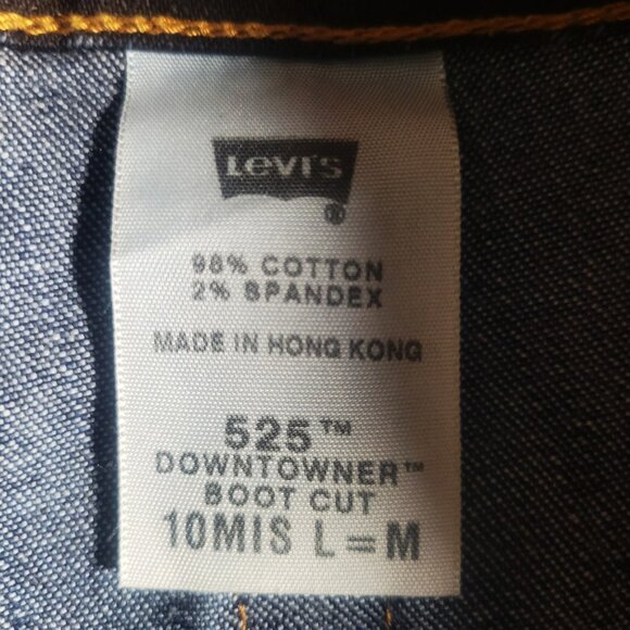 Levi's 525 "Nouveau Downtowner" Dark Wash Boot Cut Jeans - Size 10/L-M - Picture 10 of 13